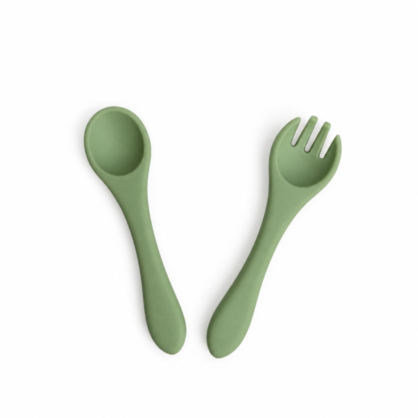 Siliconen baby bestek - groen