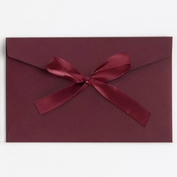 Luxe envelop met strik - bordeauxrood