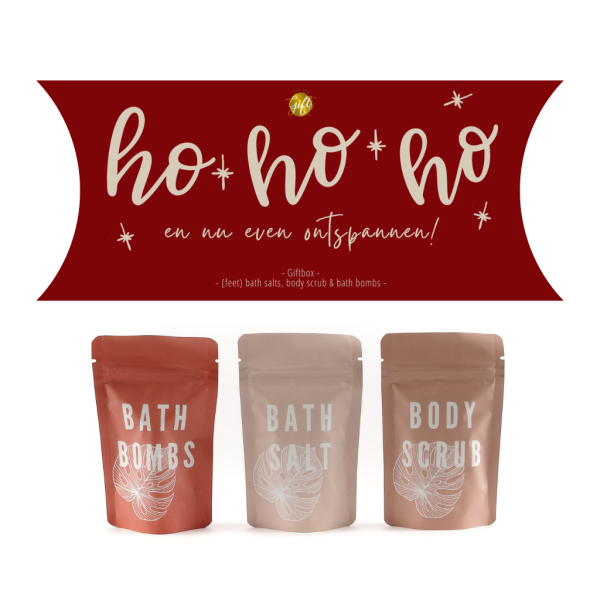 Ho ho ho ontspan box - (voeten)badzout, scrub, badbommen
