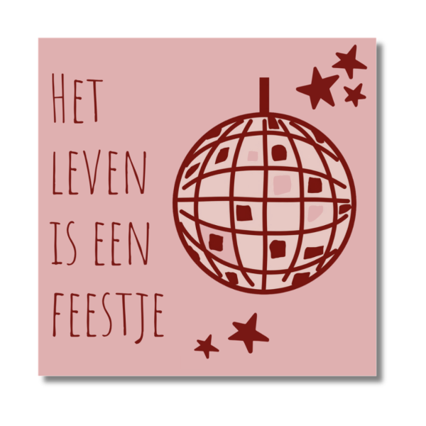 Onderzetter - Het leven is een feestje